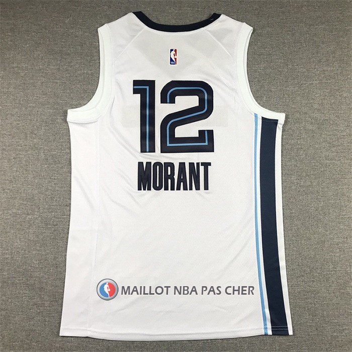 Maillot Memphis Grizzlies Ja Morant NO 12 Association 2022-23 Blanc